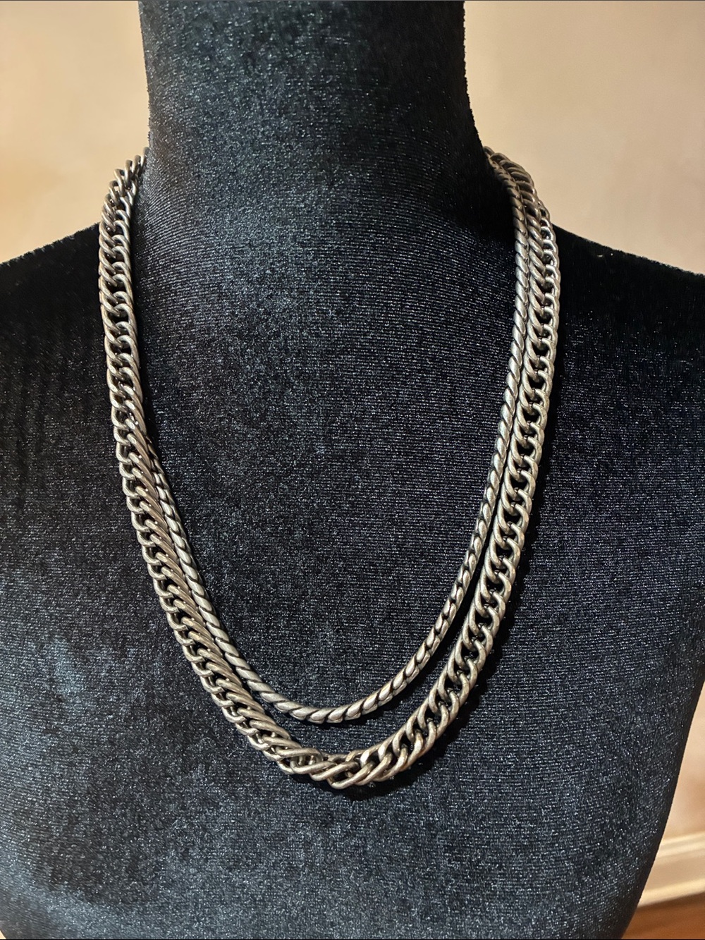 Lane Bryant Double Layer Silver-Tone Chain Necklace